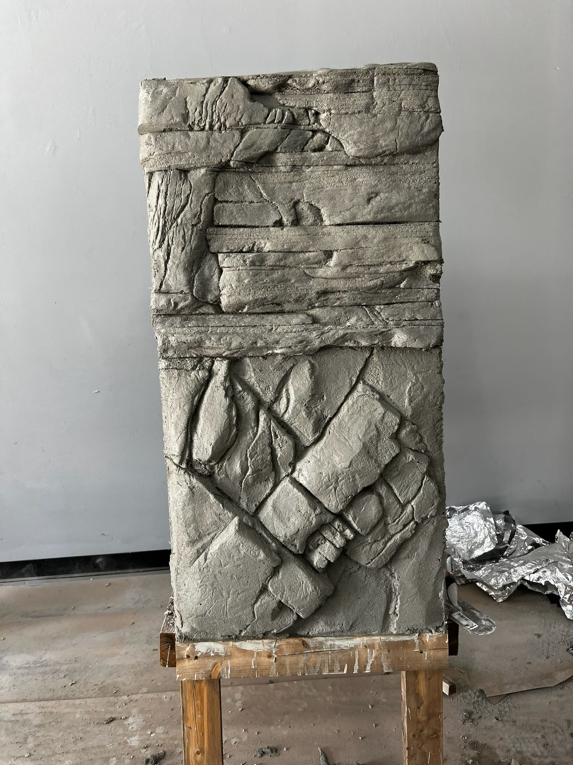 Ledge stone, carved by hand